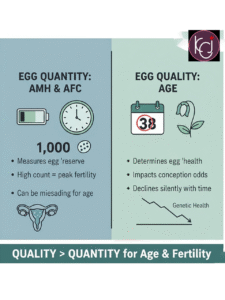 Dr. Manisha Jhawar explaining the relationship between age and fertility at KCJ Hospital.